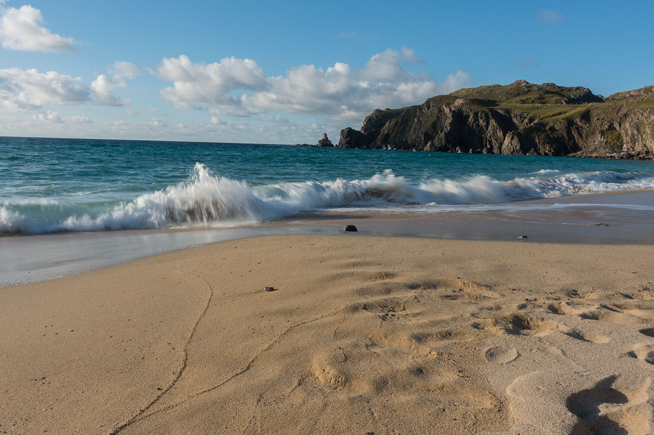 Evening light on Dalmore Beach close to Dollag's Cottage